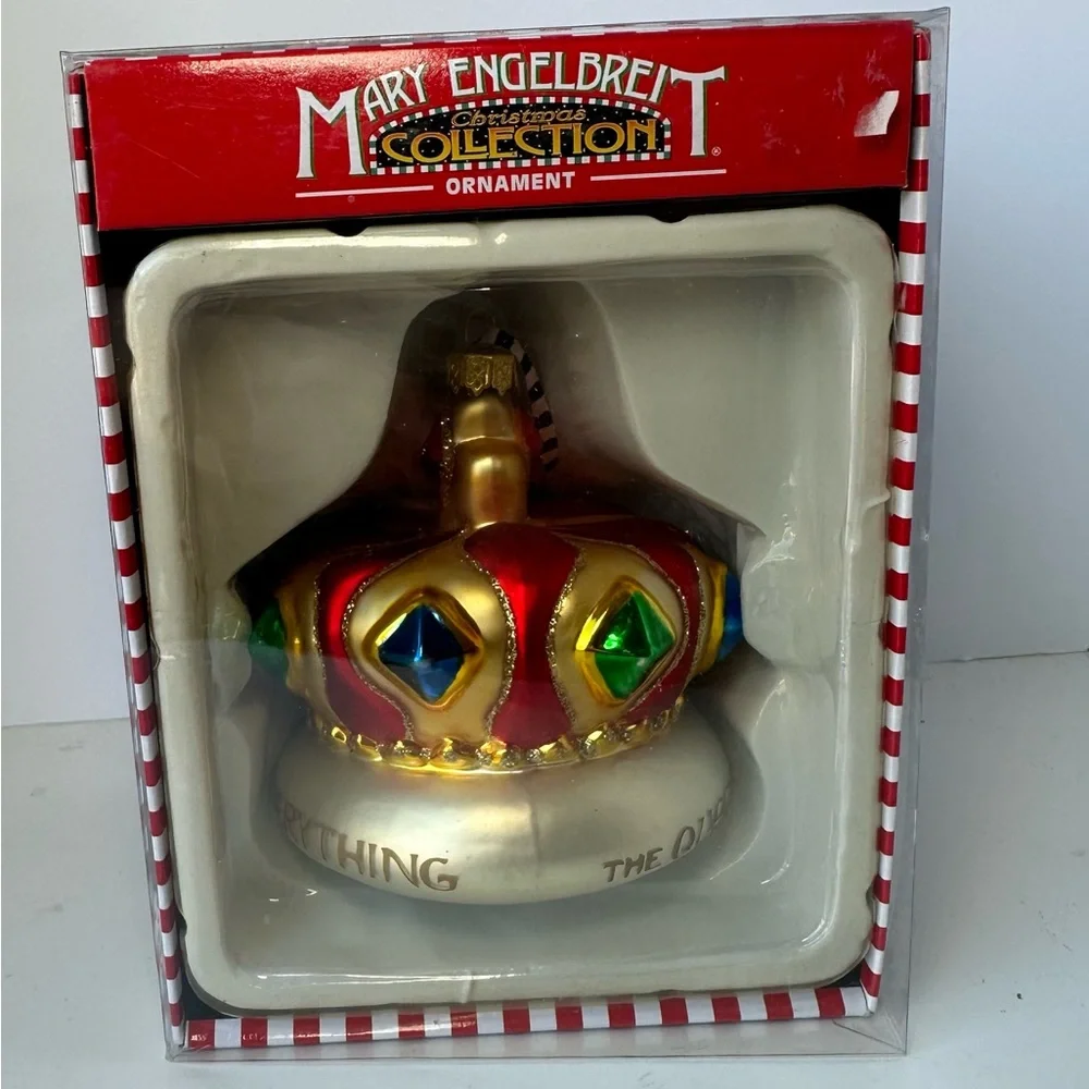 Kurt Adler Mary Engelbreit Queen Of Everything Glass Crown Christmas Ornament‎